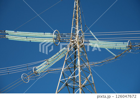Insulators and high voltage electric power lines Insulators and high voltage electric power lines 126047672