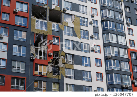 Russian terrorist army destroyed dwelling houses,killed people in Irpin, Ukraine 126047707