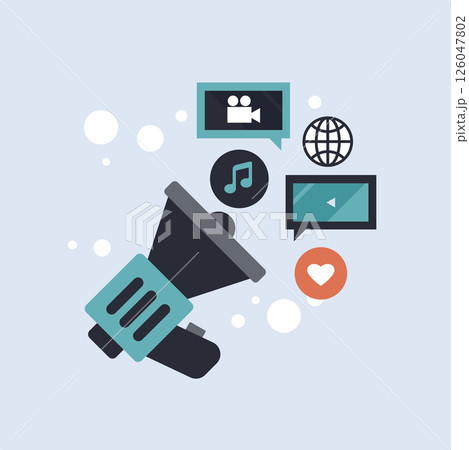 Digital marketing, advertising, promoting concept. Flat vector illustration.	 126047802