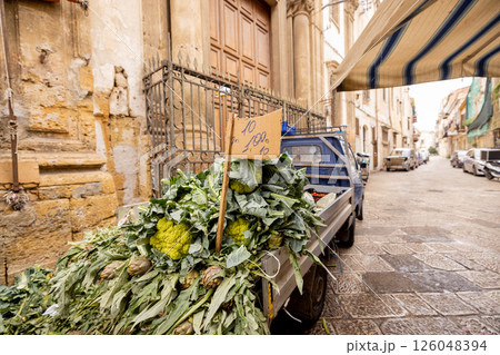 Sicilian street vegetable truck Sicilian street vegetable truck 126048394