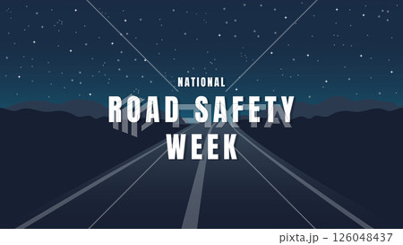National Road Safety Week Poster Flat Vector Illustration National Road Safety Week Poster Flat Vector Illustration 126048437