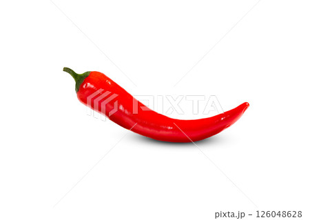 red hot chili pepper on white background red hot chili pepper on white background 126048628