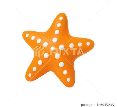 3d Red starfish icon. 3d Red starfish icon. 126049235