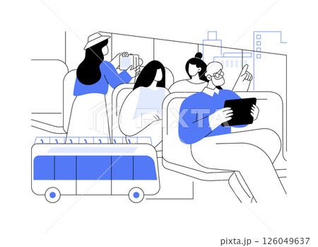 Bus tour isolated cartoon vector illustrations. 126049637