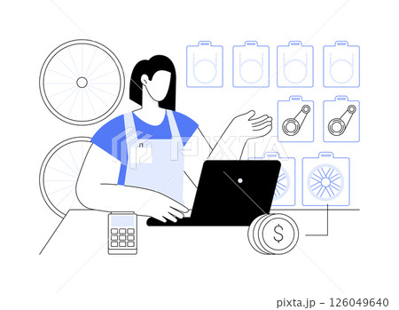 Sell bike accessories isolated cartoon vector illustrations. 126049640