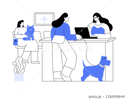 Vet clinic reception isolated cartoon vector illustrations. 126049644