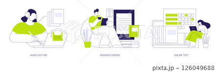 Online degree isolated cartoon vector illustrations se 126049688