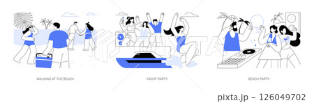 Active holidays isolated cartoon vector illustrations se Active holidays isolated cartoon vector illustrations se 126049702