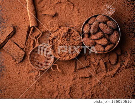 Cocoa powder chocolate texture background Cocoa powder chocolate texture background 126050610