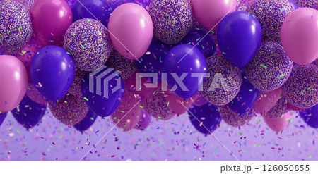Colorful Balloons and Confetti Create a Festive Atmosphere for Celebrations 126050855