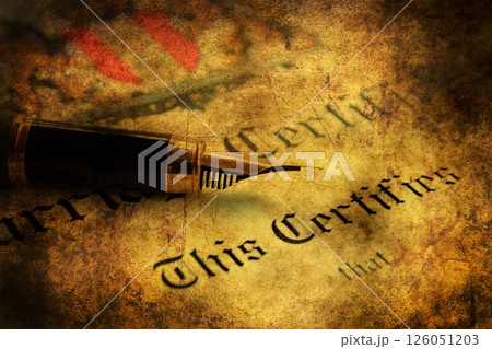 Marriage certificate grunge concept 126051203