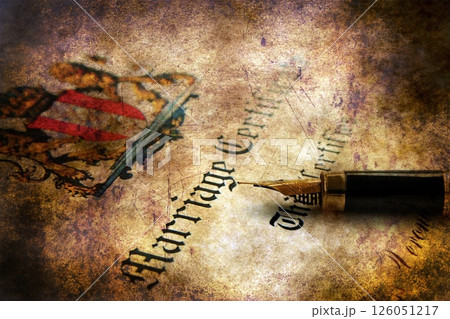 Marriage certificate grunge concept 126051217