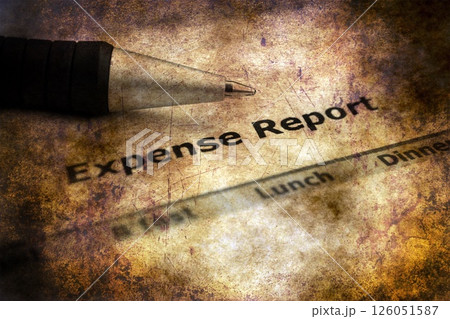 Expense report grunge concept Expense report grunge concept 126051587
