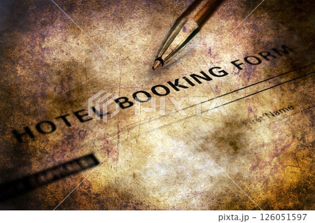 Hotel booking form grunge concept 126051597