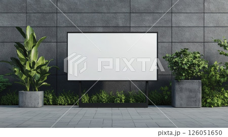 Sign Board Mockup On Building Wall 126051650