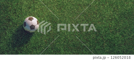 Soccer Ball Resting on Green Grass Field in Bright Daylight 126052018