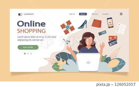 Concept illustration of online courses, distance studying, self education, digital library. E-learning banner. Online education. Vector illustration in flat style Concept illustration of online courses, distance studying, self education, digital library. E-learning banner. Online education. Vector illustration in flat style 126052057