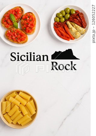 Delicious Italian Food Served With Fresh Ingredients at Sicilian Rock Restaurant in Vibrant Setting 126052227