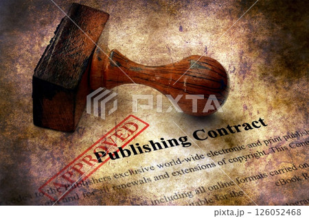 Publishing contract - approved grunge concept Publishing contract - approved grunge concept 126052468
