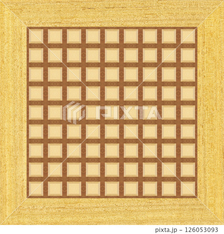 Wooden marquetry frame can be patterns created from the combination of pine wenge and walnut wood, wooden floor, parquet, cutting board 126053093