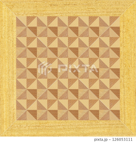 Wooden marquetry frame can be patterns created from the combination of pine wenge and walnut wood, wooden floor, parquet, cutting board Wooden marquetry frame can be patterns created from the combination of pine wenge and walnut wood, wooden floor, parquet, cutting board 126053111