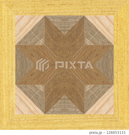 Wooden marquetry frame can be patterns created from the combination of pine wenge and walnut wood, wooden floor, parquet, cutting board 126053131