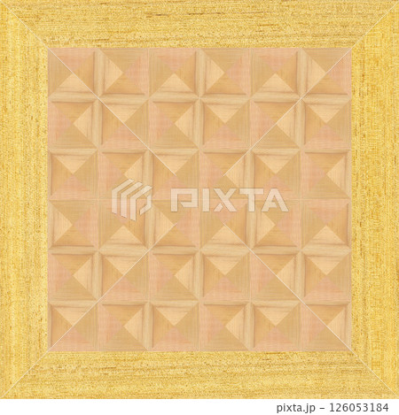 Wooden marquetry frame can be patterns created from the combination of pine wenge and walnut wood, wooden floor, parquet, cutting board 126053184