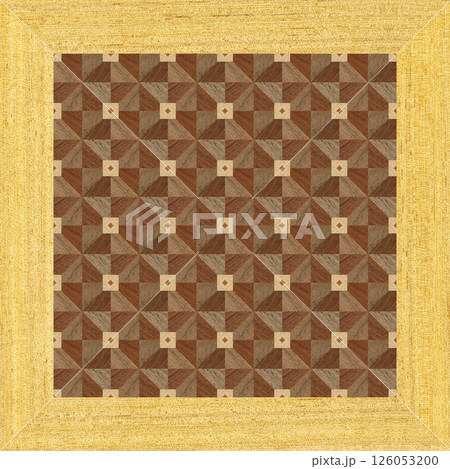 Wooden marquetry frame can be patterns created from the combination of pine wenge and walnut wood, wooden floor, parquet, cutting board Wooden marquetry frame can be patterns created from the combination of pine wenge and walnut wood, wooden floor, parquet, cutting board 126053200