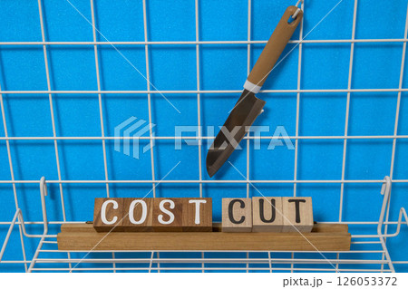 文字ブロック　COST CUT 126053372