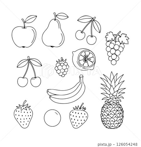 Outline Fruits for Childrens Activities. Outline Fruits for Childrens Activities. 126054248