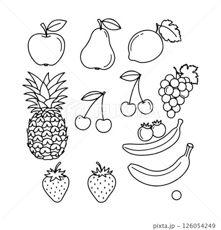 Outline Fruits for Childrens Activities. Outline Fruits for Childrens Activities. 126054249