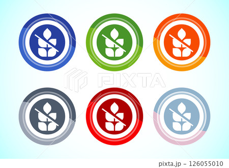 Gluten free icon design illustration, Non gluten food sign symbol, 6 color button design set Gluten free icon design illustration, Non gluten food sign symbol, 6 color button design set 126055010