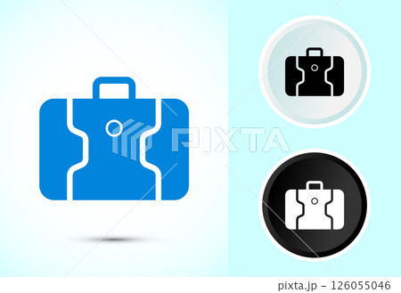 Luggage icon design illustration. Travel baggage icon sign in color black and white 126055046