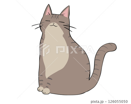 キジトラ ねこ 座る 126055050