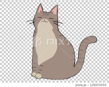 キジトラ ねこ 座る 126055050