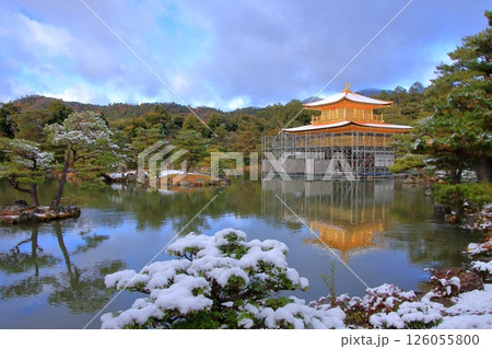京都 早朝雪化粧の金閣寺 京都 早朝雪化粧の金閣寺 126055800