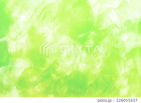 手描きクレヨンタッチと水彩背景緑色 126055837