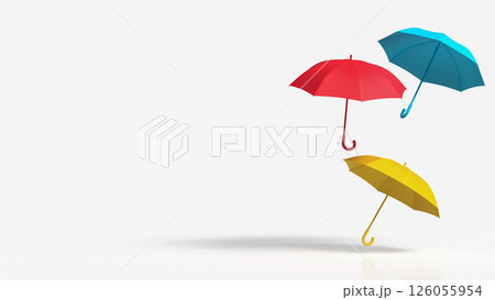 The Multi color Umbrella for weather concept 3d Rendering. The Multi color Umbrella for weather concept 3d Rendering. 126055954