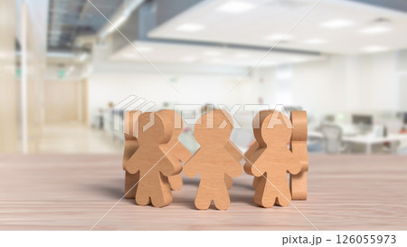 The Wood Human for Team concept 3d Rendering. The Wood Human for Team concept 3d Rendering. 126055973