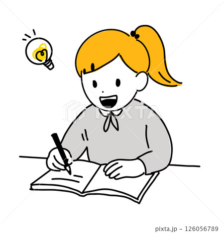勉強する女の子 126056789