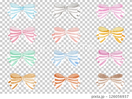 【水彩】リボンのイラストセット 126056937