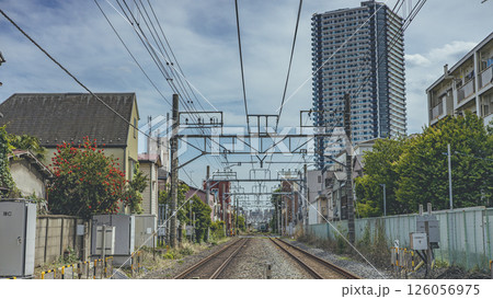 踏切内の線路　北区　十条　　 126056975