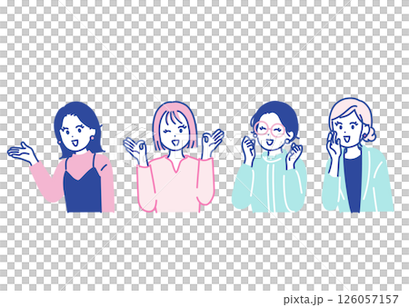Illustration material of a woman in various poses Illustration material of a woman in various poses 126057157