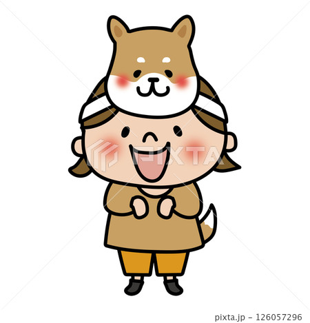 お遊戯会で犬のお面を被った女の子 お遊戯会で犬のお面を被った女の子 126057296