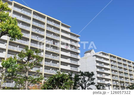 緑とマンションのある都市風景 緑とマンションのある都市風景 126057322