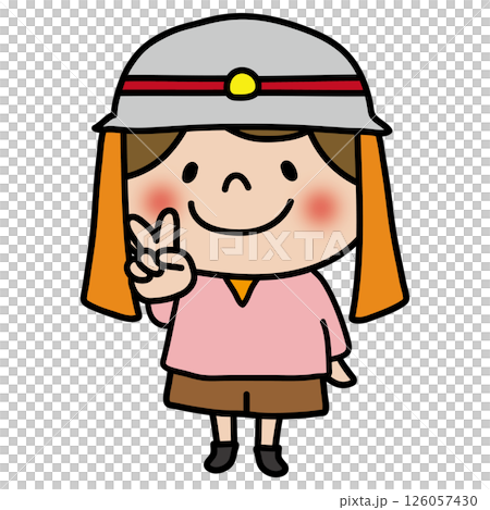 消防士の帽子を被る子供（女の子1） 126057430