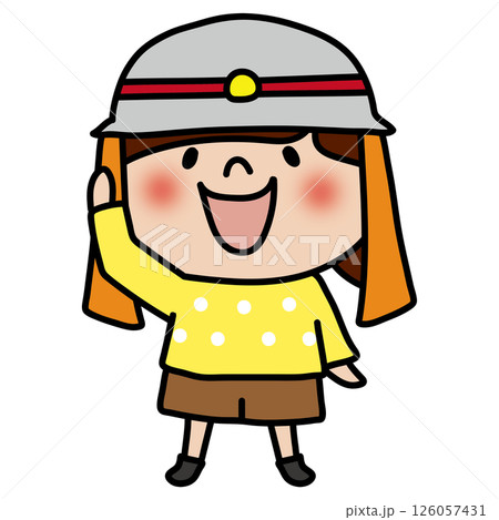 消防士の帽子を被る子供(女の子2) 消防士の帽子を被る子供(女の子2) 126057431