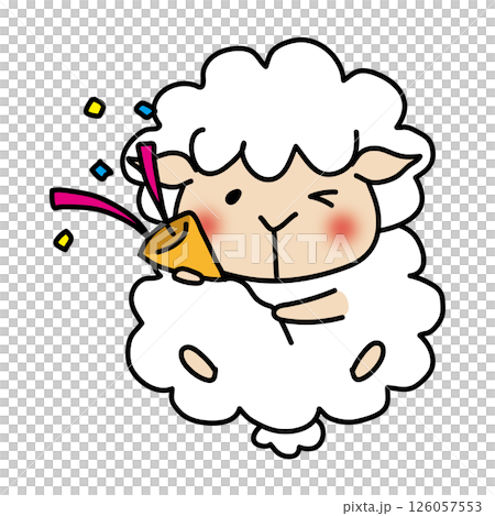 Sheep popping crackers at a party 126057553