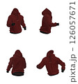 Red Hoodie in Dynamic Poses. Isolated Casual Sweatshirt on White Background. 126057671