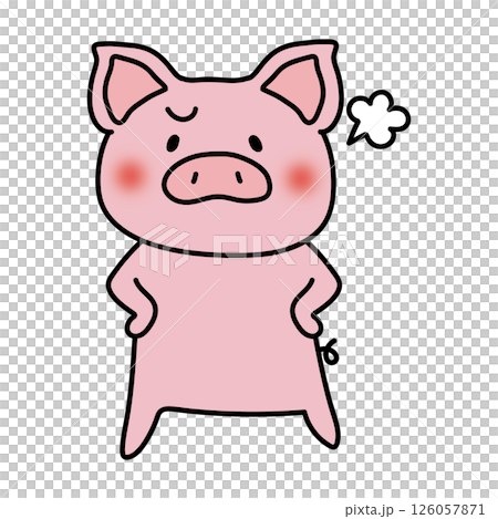 ぷんぷん怒っているぶた ぷんぷん怒っているぶた 126057871